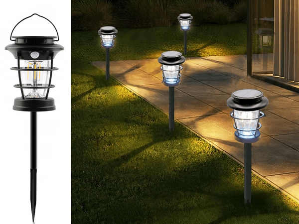 Lanterne de camping solaire lanterne de jardin led usb détecteur de mouvement au crépuscule