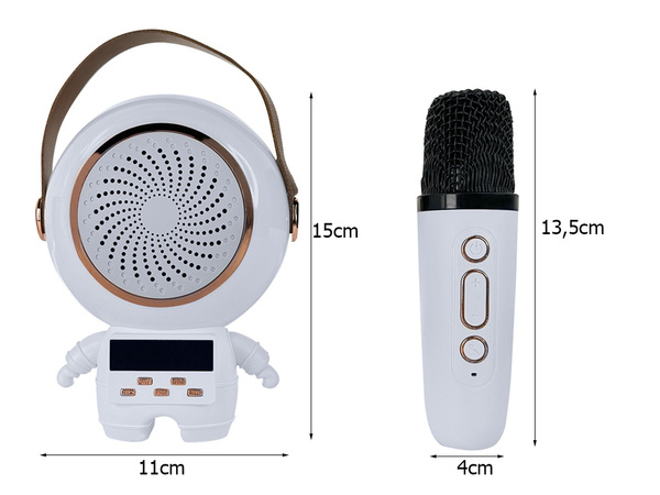 Bezprzewodowy przenośny zestaw do karaoke głośnik bluetooth + 2x mikrofon