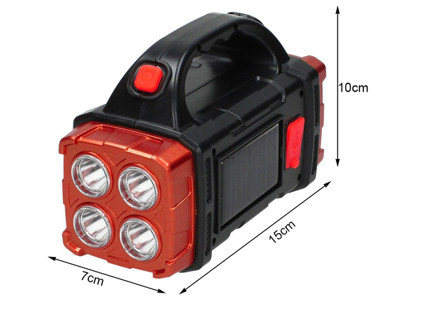 Linterna solar portátil recargable led cob powerbank proyector