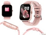 Inteligentné hodinky pre ženy a mužov s gumovým remienkom, športové, Bluetooth, volania, ružové