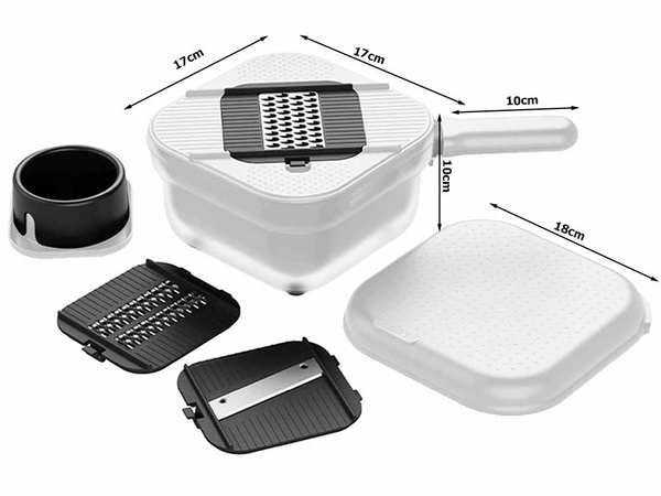 Mitmeotstarbeline köögiviljade ja puuviljade riiv, hakkimis- ja lõikamismasin
