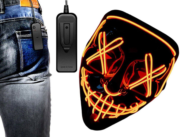 Svietiace led maska halloween strana očista