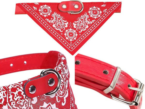 Dog collar with bandanna for dog cat l