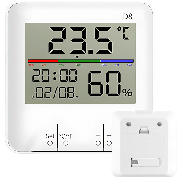 Teplomer meteorologická stanica vnútorný vlhkomer hodiny batérie lcd