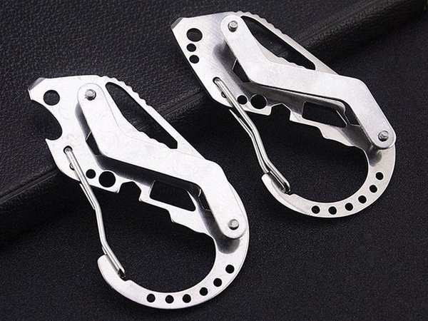 Key ring carabiner survival multitool