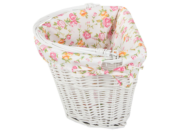 Large wicker bicycle basket click handlebar basket with insert