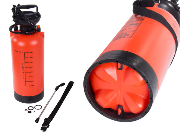 NYOMÁSPERMETEZŐ KERTI KÉZI PERMETEZŐ HOSSZÚ LÁNDZSA 8L ÖVVEL