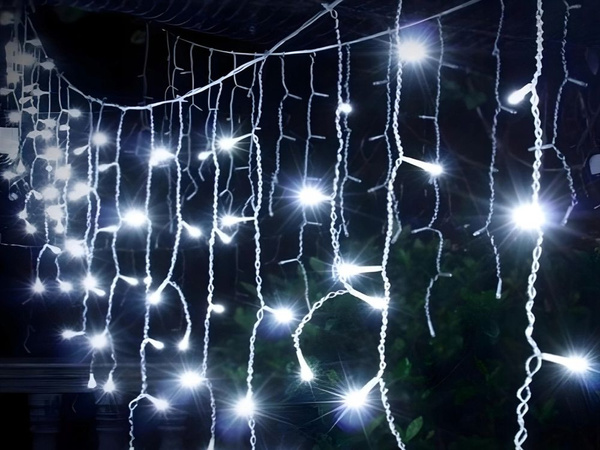 Lichter licht vorhang weihnachtsgirlande dekoration 300 led kalt ip44