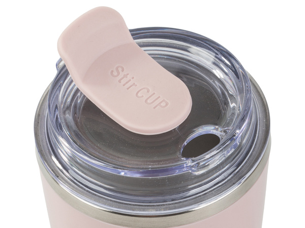 Kubek samomieszający 350ml stalowy termos na zimne i gorące smycz usb