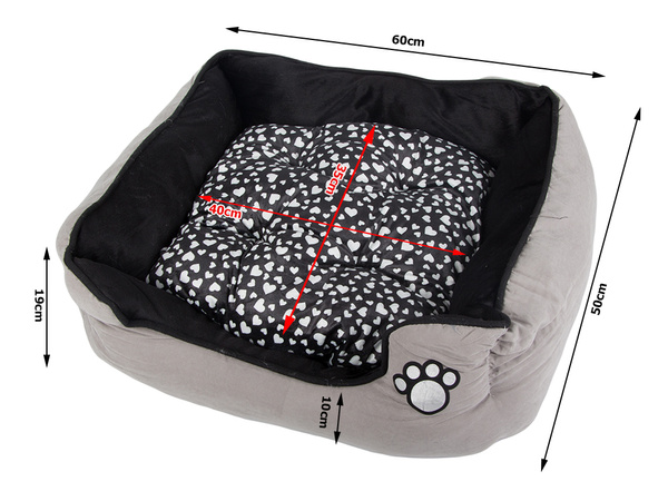 Lit pour chien en peluche avec coussin extractible doux et confortable