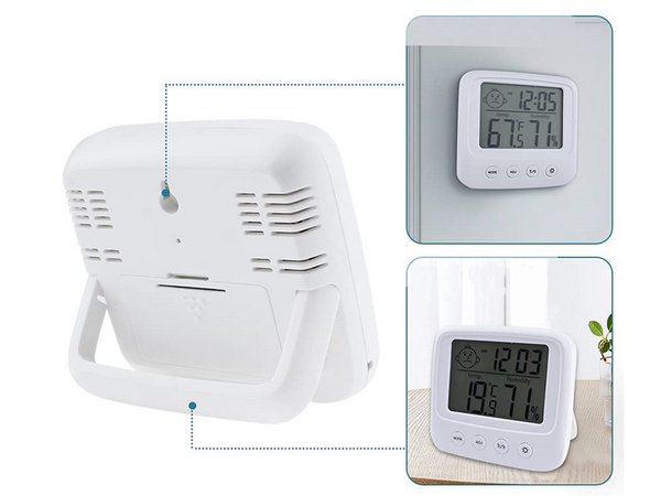 Thermomètre hygromètre horloge électronique interne