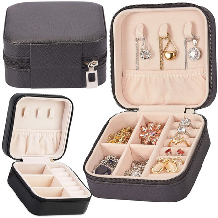 Coffret organisateur de bijoux boîte à fermeture éclair