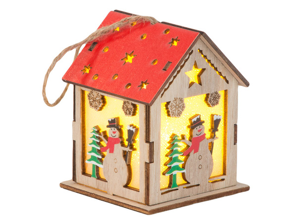 Lesena viseča svetilka božično drevo razsvetljava božična dekoracija snežak