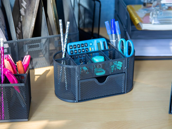 Organizador escritorio 8 compartimentos cajon armario estanterias oficina metal