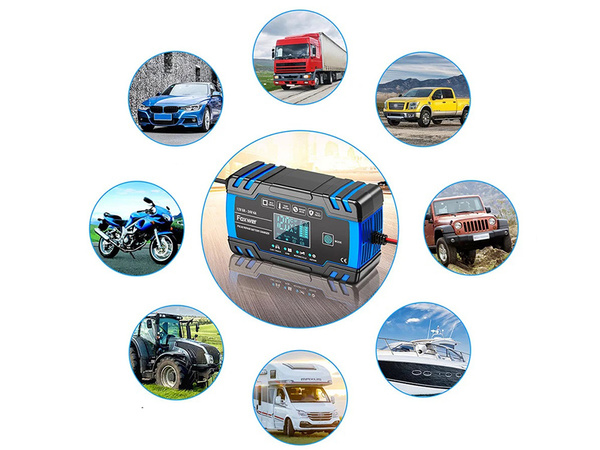 12 v 24 v automatická nabíjačka do auta s funkciou opravy batérie