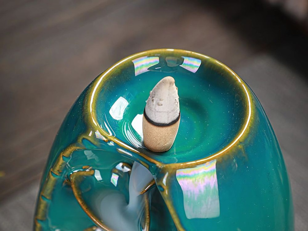 Scented ceramic fireplace waterfall incense aromatherapy + 10 wicks