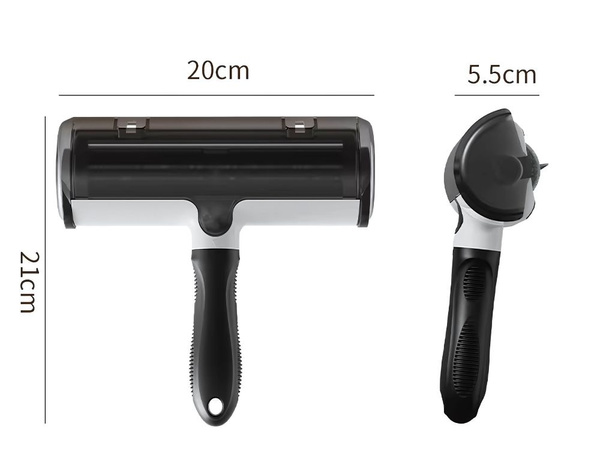 Brush roller for cleaning and collecting hair, reusable