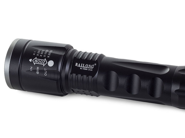 Bailong tactical led torch cree zoom xm-l3 u3
