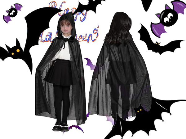 Cape halloween noir cape à capuche déguisement enfant