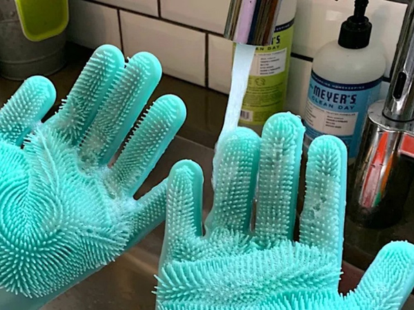 Dishwashing gloves silicone kitchen scrubber