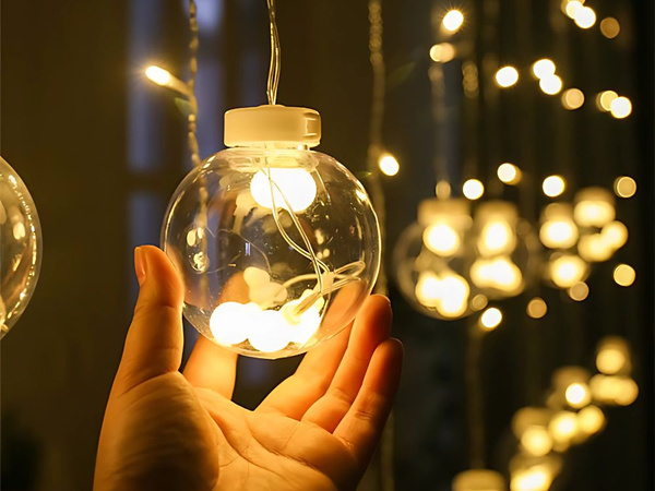 Luči zavese praznični girlanda bauble dekoracija 138 vodil toplo barvo ip44