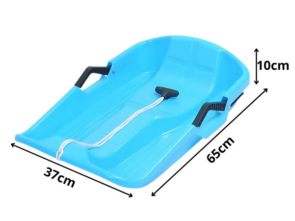 Plastmasas slīdošās ragavas ar atzveltni, bremzēm un vilkšanas auklu