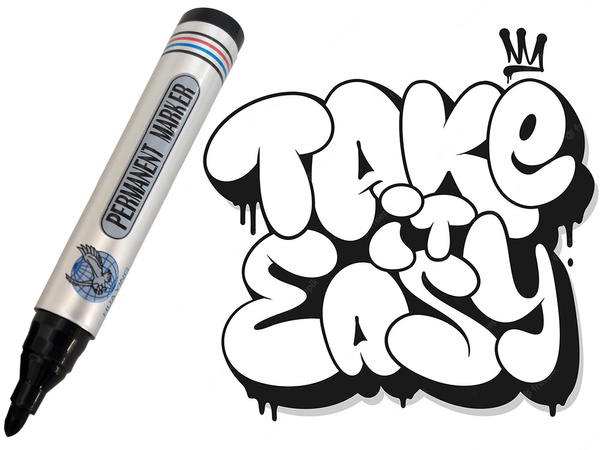 Permanentni marker pisalo črno vodoodporno okroglo