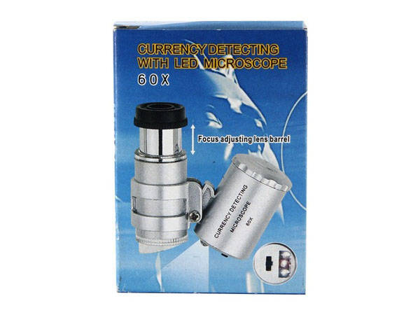 Microscopio lupa joyero 60x led uv profesional