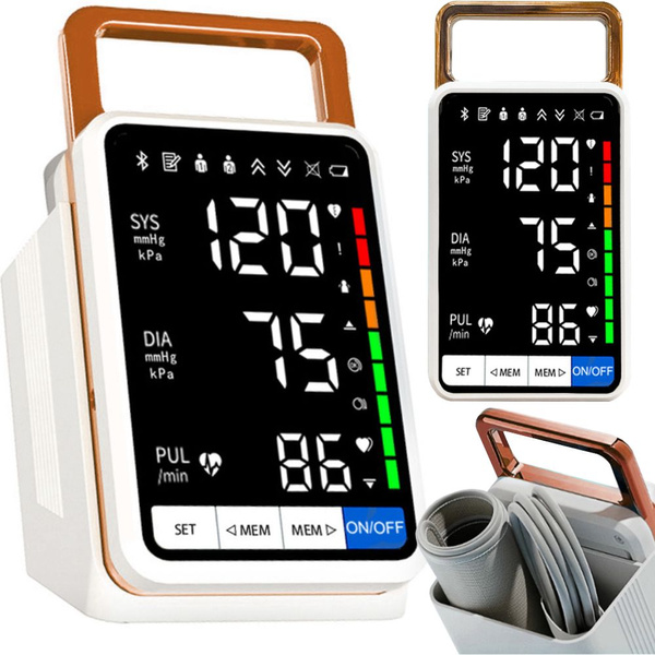 Upper arm blood pressure monitor readable ecan arrhythmia blood pressure monitor