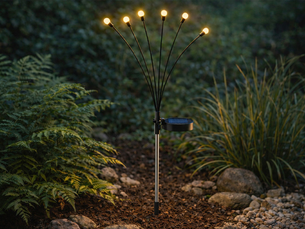 SOLAR-GARTENLAMPEN KUGELN 2 STÜCK MIT JE 6 LED-LAMPEN, 70 CM LANG