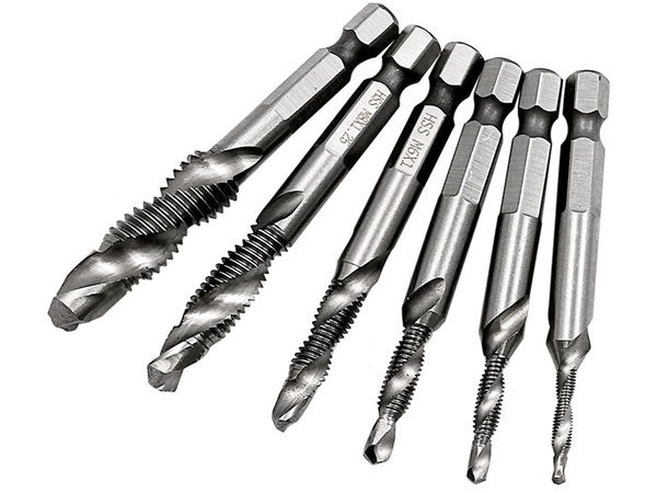 M3-10m šešiakampių sriegimo grąžtų rinkinys 6 vnt.