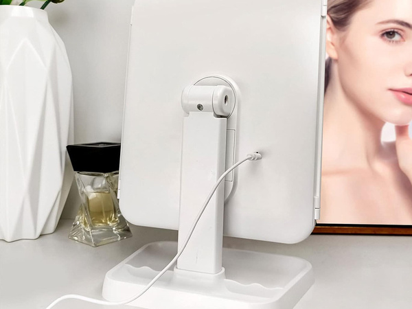 Miroir cosmétique illuminé miroir de maquillage pliant à led premium