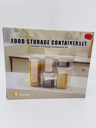 Recipientes de cocina para alimentos para pasta recipiente con tapa con junta conjunto de 5 unidades