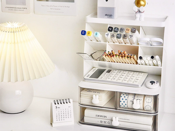 Schrank, organizer für den schreibtisch, regale für kosmetikartikel, kleinigkeiten, schubladen