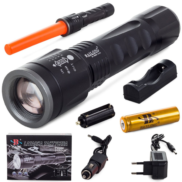 Bailong taktische led taschenlampe cree zoom xm-l3 u3