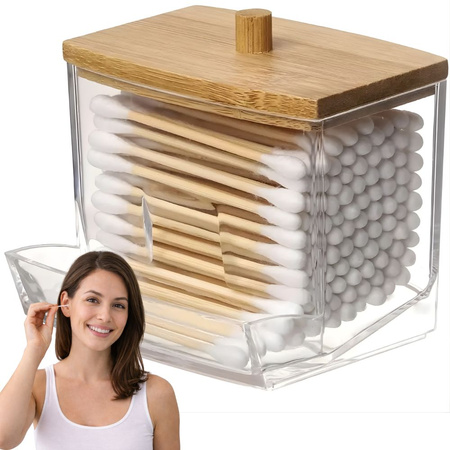 CONTENEDOR ORGANIZADOR DE BAÑO PARA PALILLOS DE OÍLOS HIGIÉNICOS COSMÉTICOS