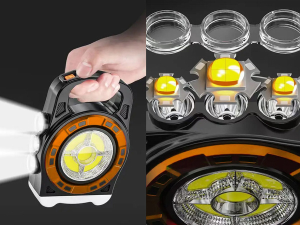 Lanternă solară portabilă reîncărcabilă a condus lumina powerbank reflector putere