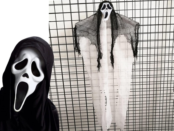 Halloween dekoratsioon rippuv dekoratsioon kummitus mask karjumine skelett fantoom 90 cm