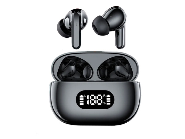 Kabellose bluetooth in-ear kopfhörer mit ladegehäuse und mikrofon