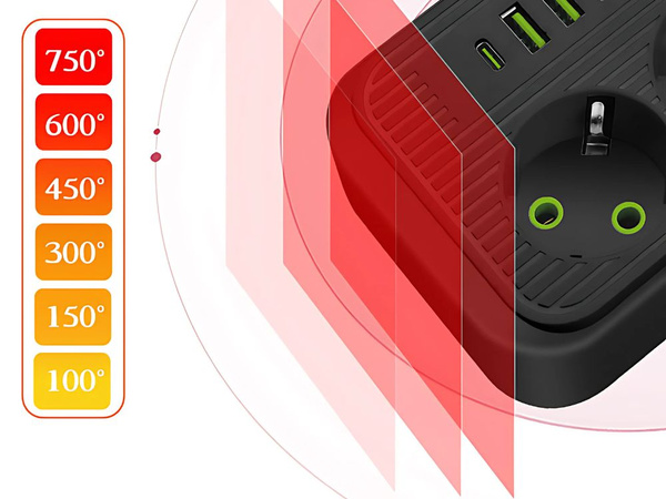 3 vtičnica napajalnika 3 vtičnica 250v 2m 4x usb 1x ucb-c