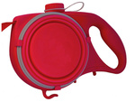 Dog-cat leash with water bowl bag drinker