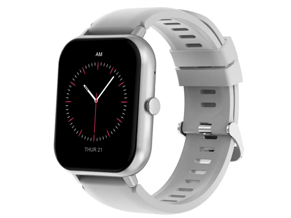 Smartwatch dámské pánské hodinky gumový řemínek sport bluetooth hovory šedá