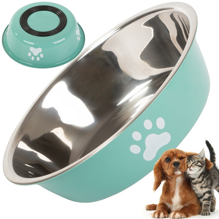 Dog cat food water bowl metal anti-slip pot large 250ml