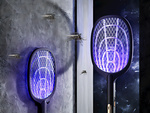 Electric fly swatter for mosquitoes moths insects with uv lamp with stand