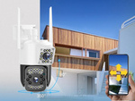 Camera with two lenses, outdoor rotating Wi-Fi, motion detector, IP