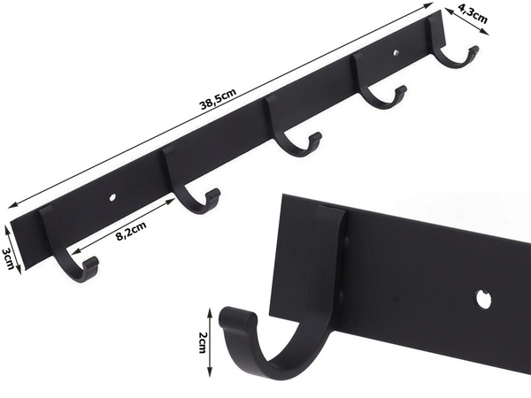 Perchero de pared para pasillo baño 5 ganchos