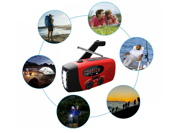 Radio taschenlampe wiederaufladbar solar dynamo kurbeln powerbank usb notfall