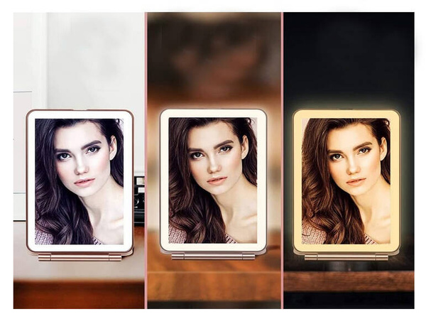 Led osvetljeno ogledalo za ličenje zložljivo potovalno ogledalo