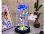 Ewige rose im glas geschenk führte leuchtend blaues glas für frauentag