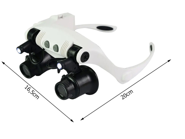 Hodinářská lupa na opravu 2 led 25x